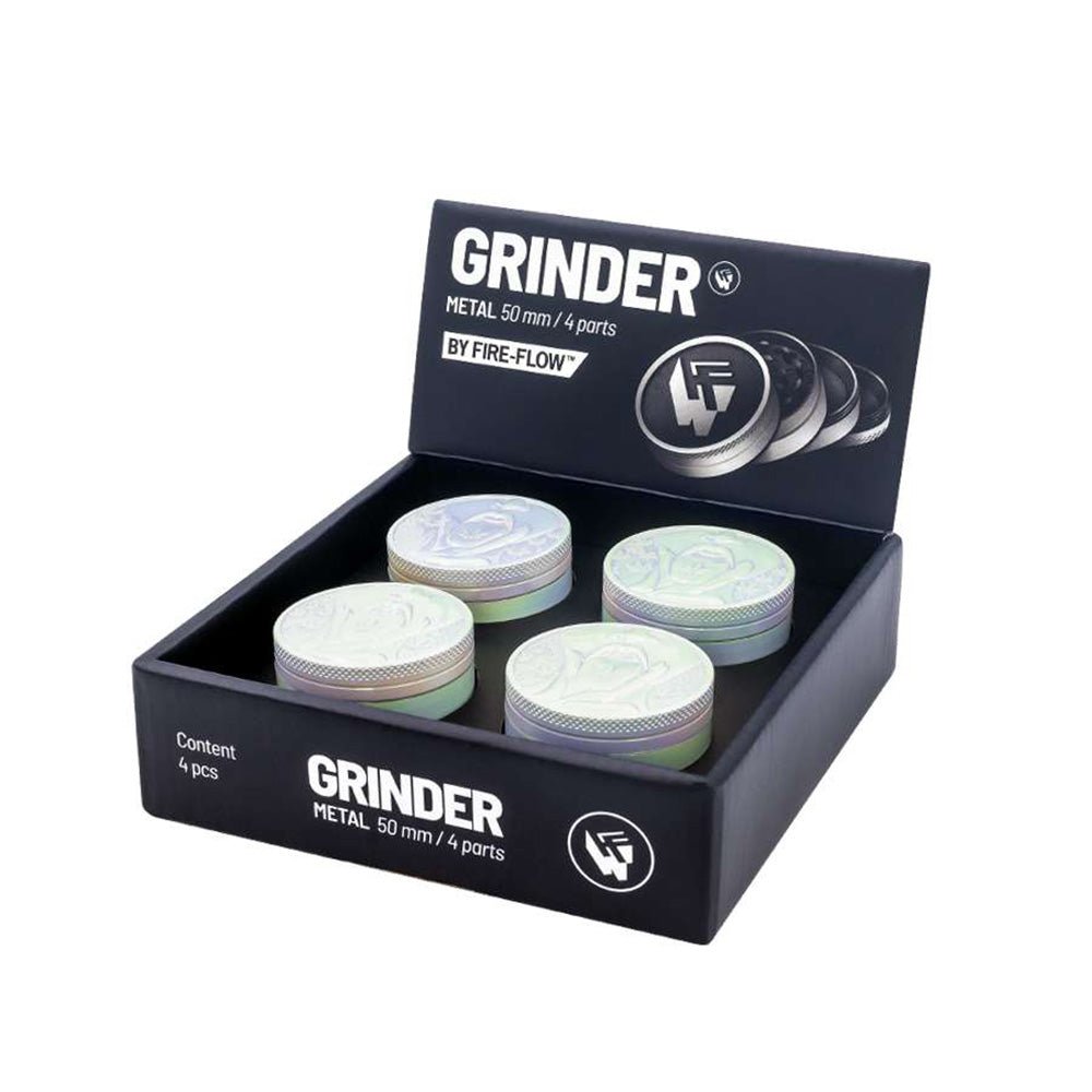 FIRE - FLOW™ Grinder – Icy Pearl 420 Girl (50mm) - 7SMART