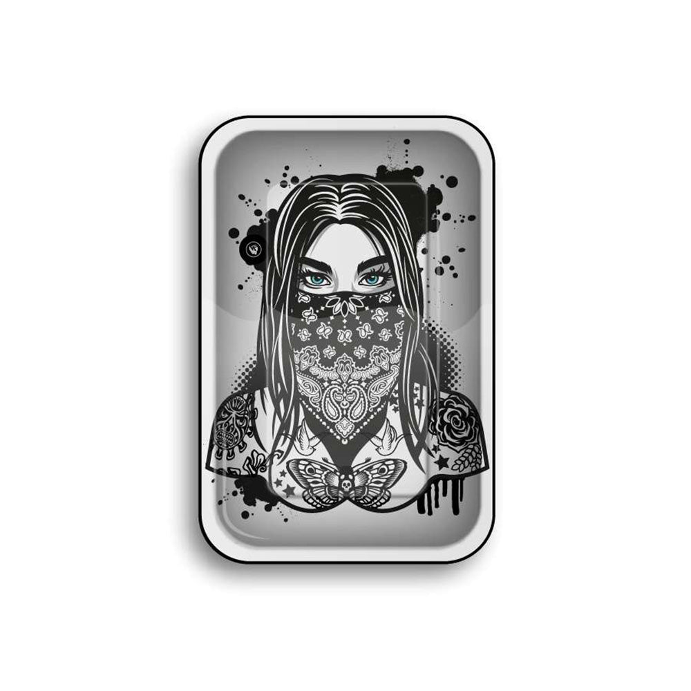 Metal Rolling Tray Tattoo Girl - 7SMART