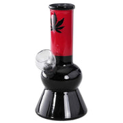 Black Glass Bong met cannabis blad 13,5cm - 7SMART