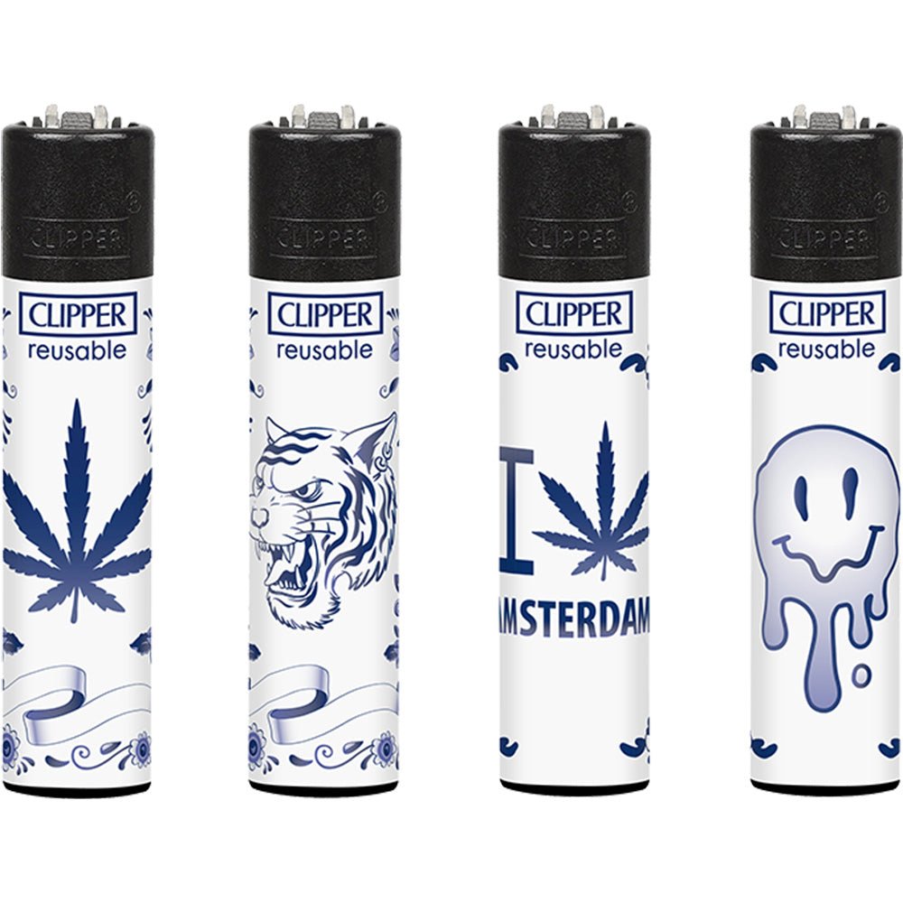 Clipper Aansteker Delft Blue Weed - 7SMART