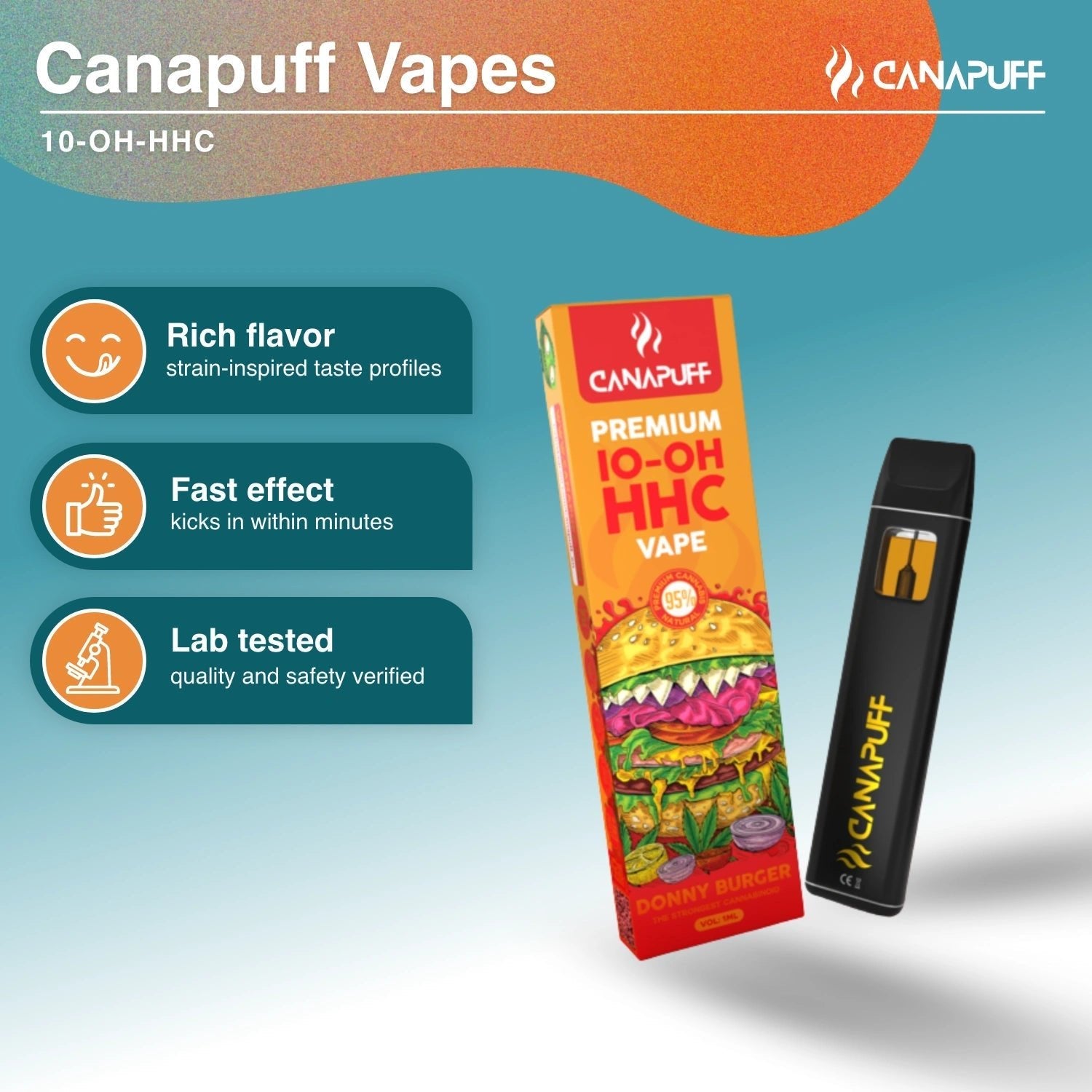 10 - OH - HHC Disposable vape – Canapuff - 1ml - Diverse Soorten - 7SMART