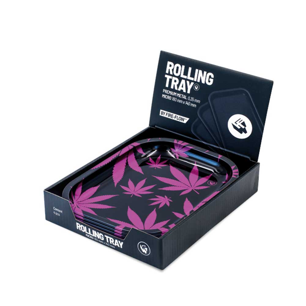 FIRE - FLOW™ Rolling Tray – Leaves Pink (140x180mm) - 7SMART