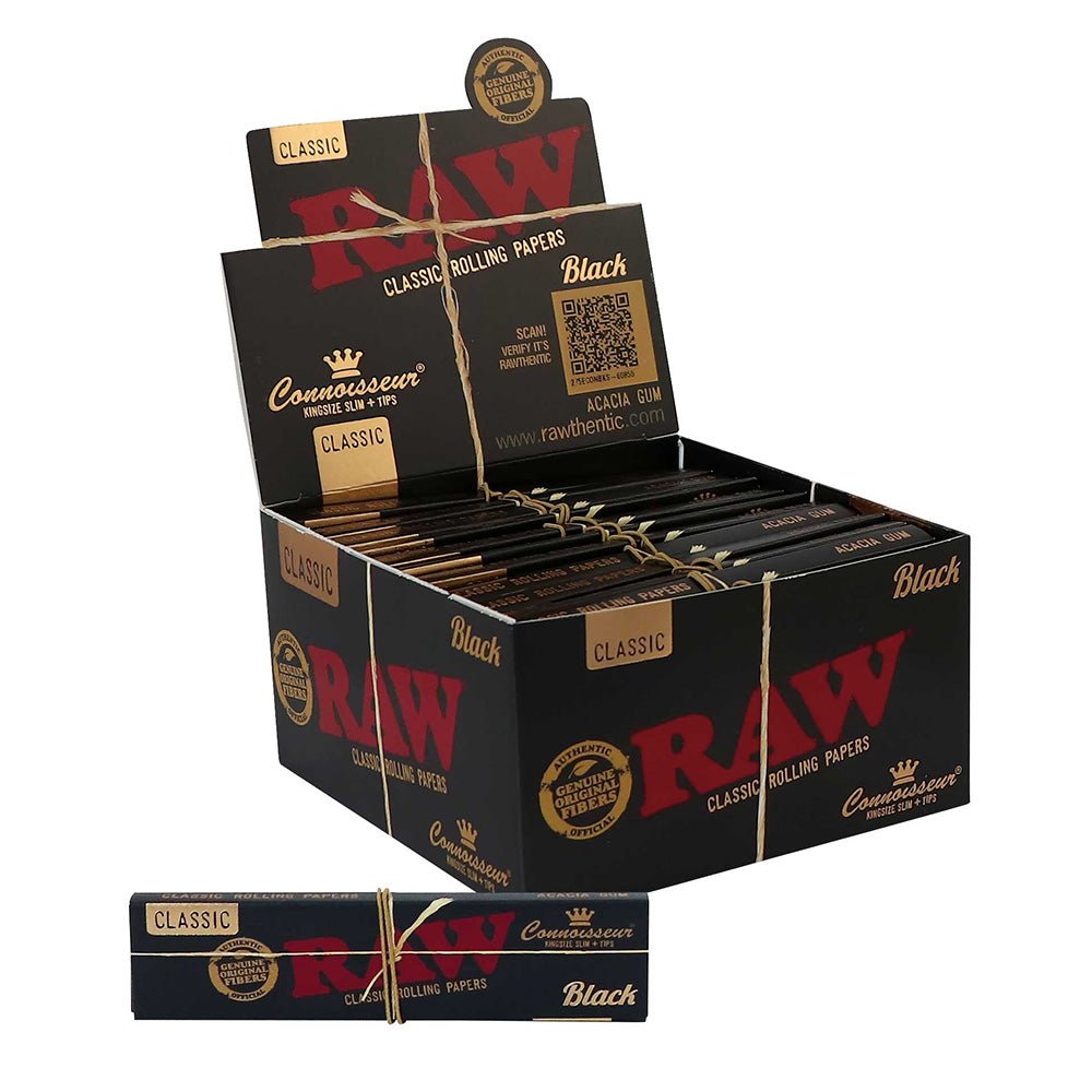 RAW Black Connoisseur Kingsize Slim + Tips - 7SMART