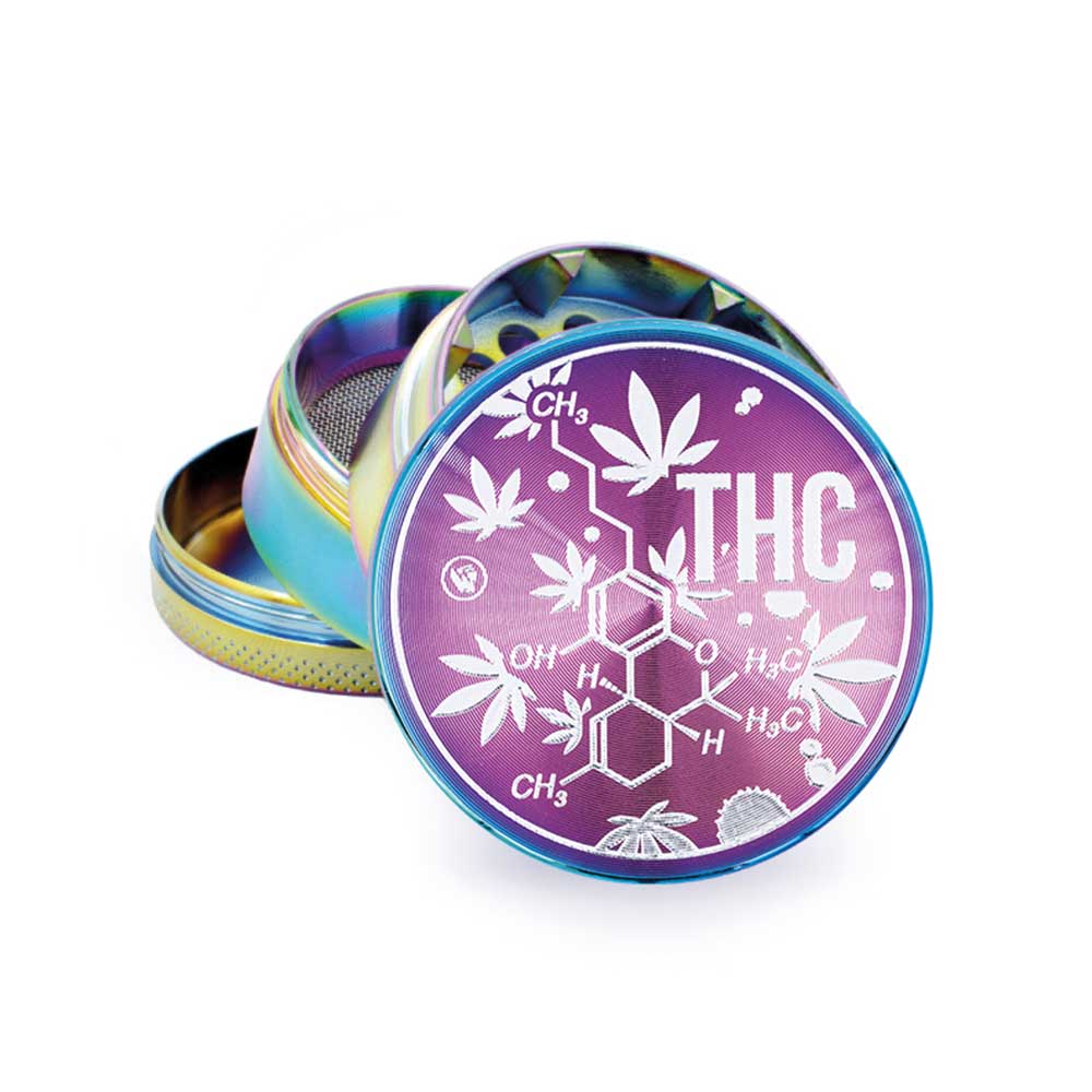 FIRE - FLOW™ Grinder – Icy THC Molecule (50mm) - 7SMART