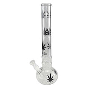 Black Leaf Glass Bong with Leaves Black 35cm - 7SMART