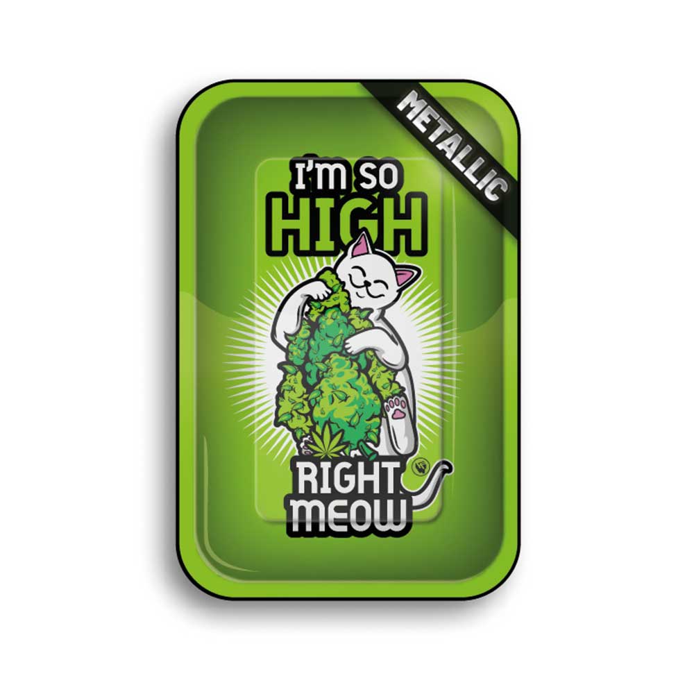 Metal Rolling Tray High Right Meow - 7SMART