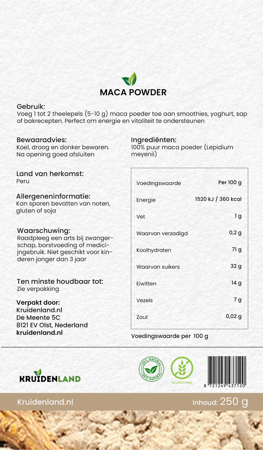 Maca Poeder 250gr - 7SMART