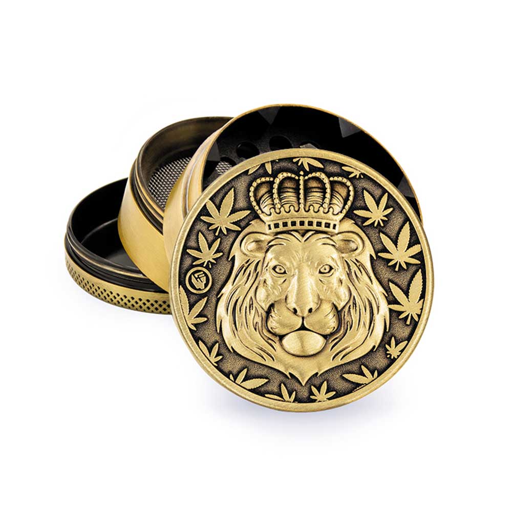 FIRE - FLOW™ Grinder – Gold Lion (50mm) - 7SMART