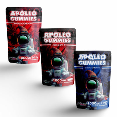 Apollo HHC Gummies - 1000mg Totaal - Aardbei, Kersen, Blauwe Bosbessen (10 stuks)